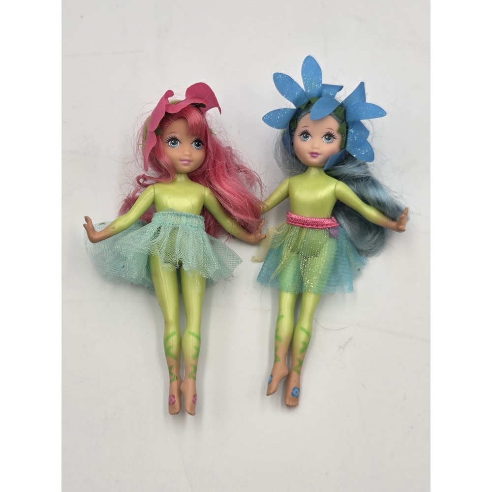 Barbie Fairytopia Petal Pixie Doll (2) Pink & Blue Hair Blue Eyes Mattel